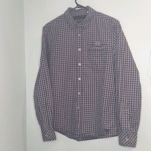 Guess Men's Small Button-up Dress Shirt Black Gray